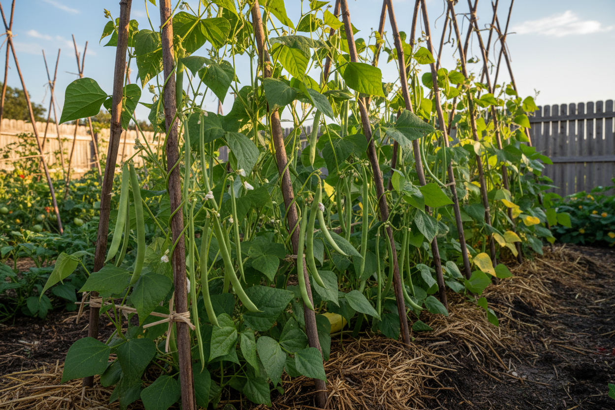 Kentucky Wonder Snap Beans in Garden