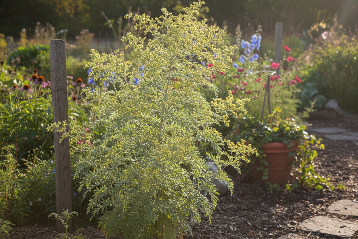 Sweet Annie Wormwood growing in garden